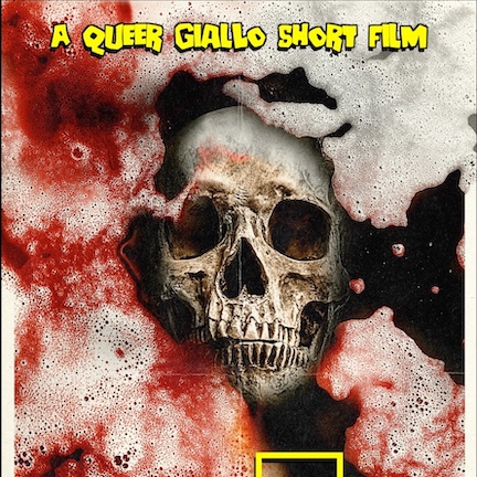 Bath Bomb Horror film stylized promo image of a skull in a bubble bath